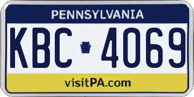 PA license plate KBC4069