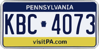 PA license plate KBC4073