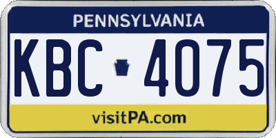 PA license plate KBC4075