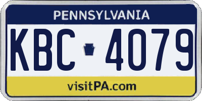 PA license plate KBC4079