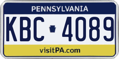 PA license plate KBC4089