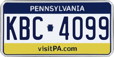 PA license plate KBC4099