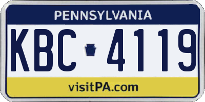 PA license plate KBC4119