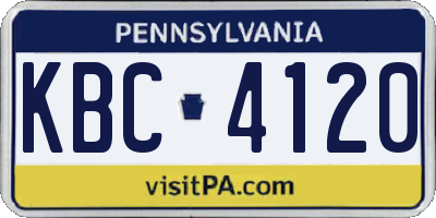 PA license plate KBC4120