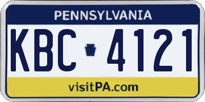 PA license plate KBC4121