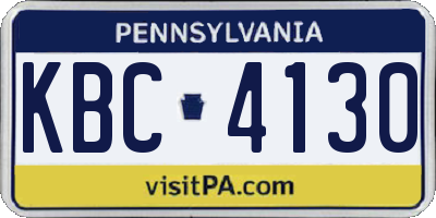 PA license plate KBC4130