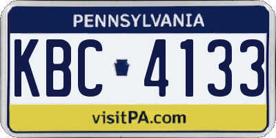 PA license plate KBC4133