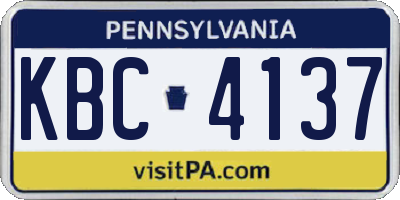 PA license plate KBC4137