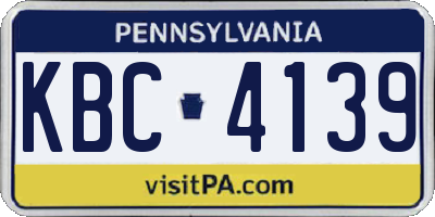 PA license plate KBC4139