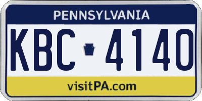 PA license plate KBC4140