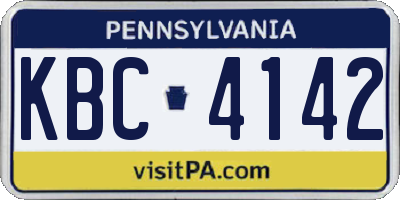 PA license plate KBC4142