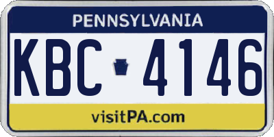 PA license plate KBC4146