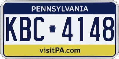PA license plate KBC4148