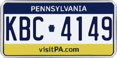 PA license plate KBC4149