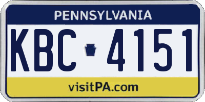 PA license plate KBC4151