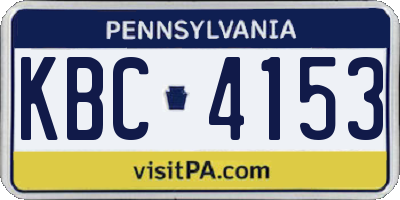 PA license plate KBC4153