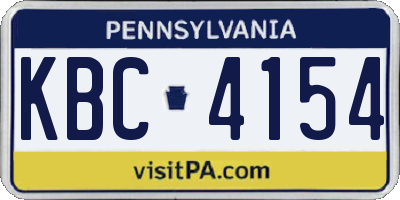 PA license plate KBC4154