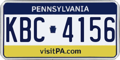 PA license plate KBC4156