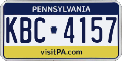 PA license plate KBC4157
