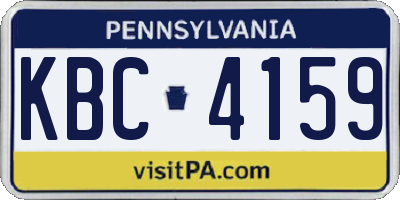 PA license plate KBC4159