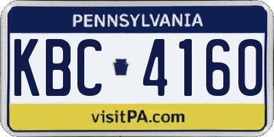 PA license plate KBC4160