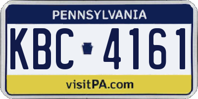 PA license plate KBC4161