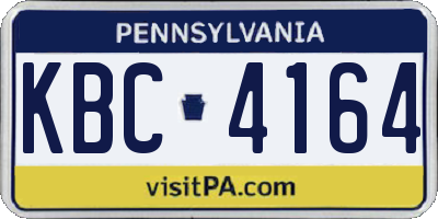 PA license plate KBC4164
