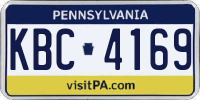 PA license plate KBC4169