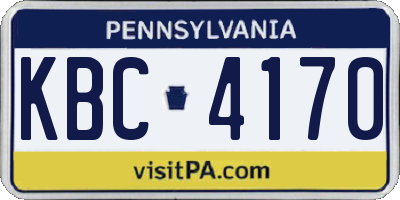 PA license plate KBC4170
