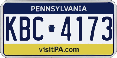 PA license plate KBC4173