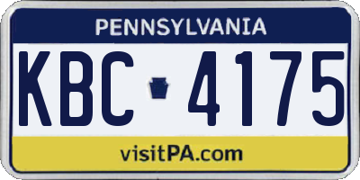 PA license plate KBC4175