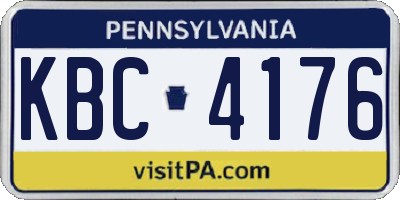 PA license plate KBC4176