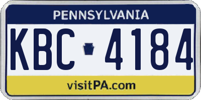 PA license plate KBC4184