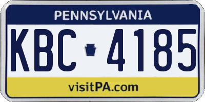 PA license plate KBC4185
