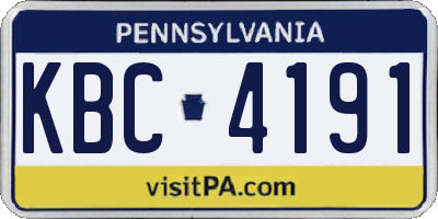 PA license plate KBC4191