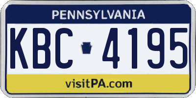 PA license plate KBC4195