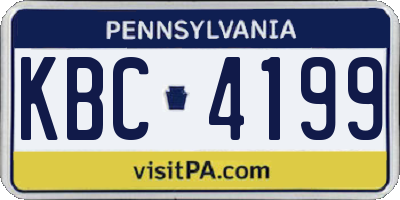 PA license plate KBC4199