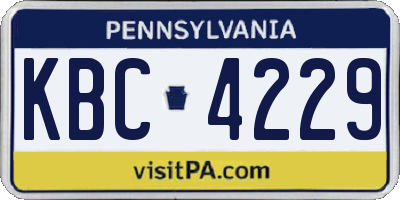 PA license plate KBC4229