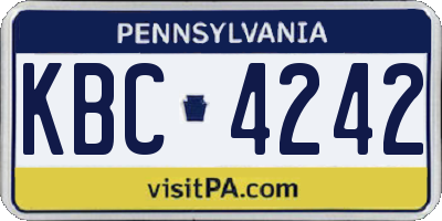 PA license plate KBC4242