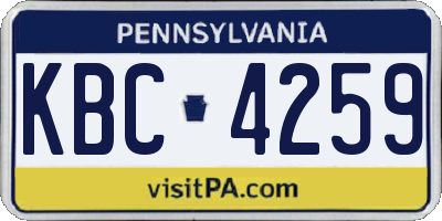 PA license plate KBC4259