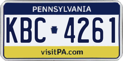 PA license plate KBC4261