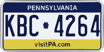 PA license plate KBC4264