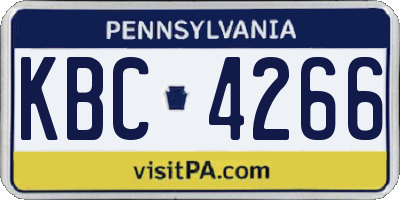 PA license plate KBC4266