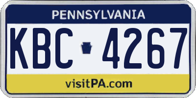 PA license plate KBC4267