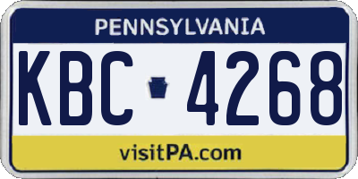PA license plate KBC4268