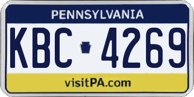 PA license plate KBC4269