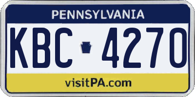 PA license plate KBC4270