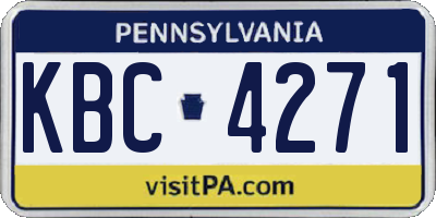 PA license plate KBC4271