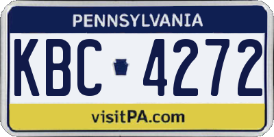 PA license plate KBC4272