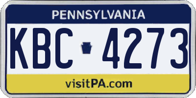 PA license plate KBC4273